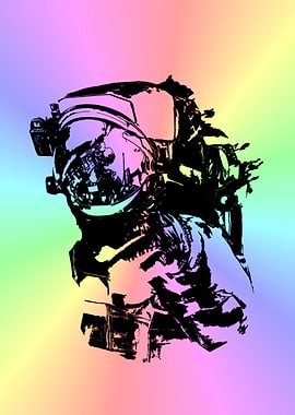 Astronaut Art. Colorful