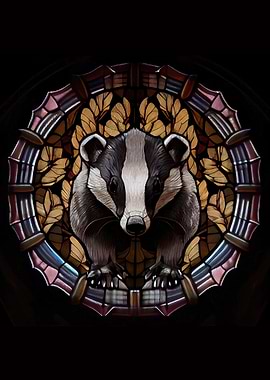 Stained Glass Badger