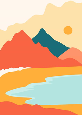 Colorful beach landscape