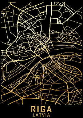 Riga Latvia City Map