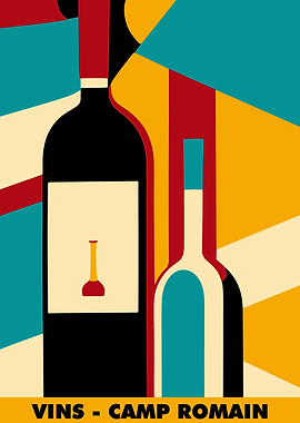 French Wine Bauhaus Poster