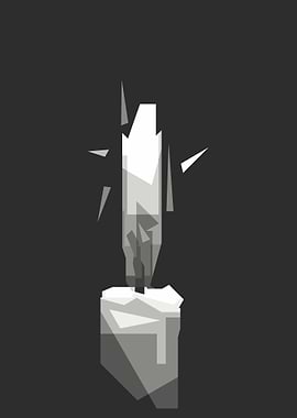 Candle Grayscale Poster