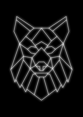 dog neon black white