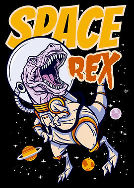 Funny Dinosaur in Space