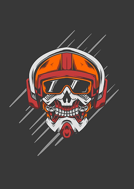 Robot skull helmet head