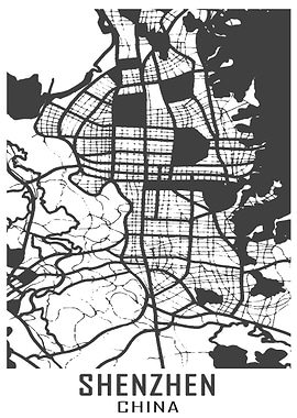 Shenzhen China City Map