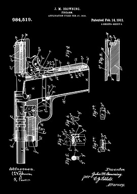 Firearm patent 1911