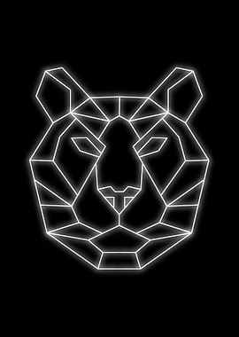 neon tiger black white