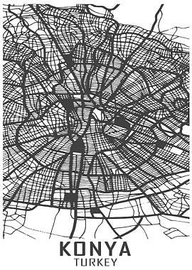 Konya Turkey City Map