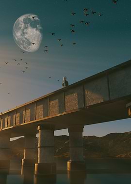 Under Blue Moon 3D Render