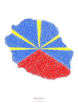 Reunion World Cup Flag Map