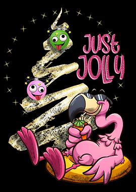 Funny Christmas Flamingo