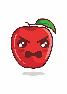 Emoticon red Apple Angry