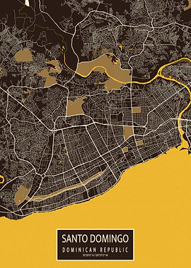 Santo Domingo Map Pastel