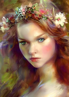 Maiden with Flower Wreath