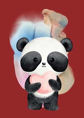 Cute Panda Give a Love