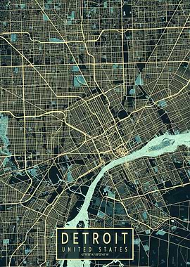 Detroit City Map Summer
