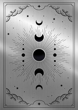 Moon phases in tarot card