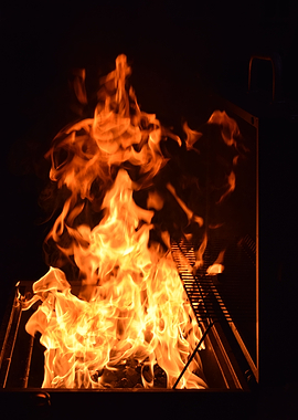 Die Flamme aus dem Grill