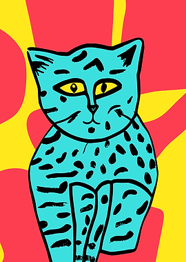 Pop Art Cat Painting
