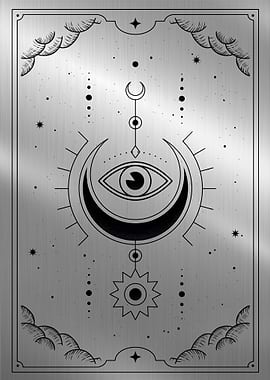 A crescent moon tarot card