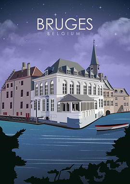 Bruges Belgium Travel Art