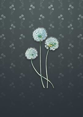 Vintage Blue Leek Flower