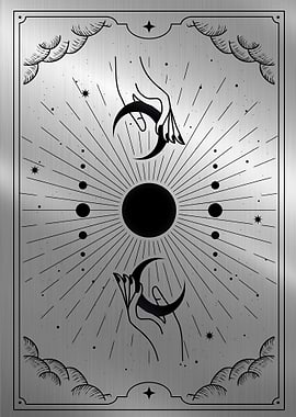 Magical hand moon card