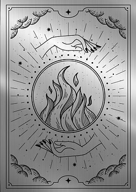 Tarot Fire in a crystal
