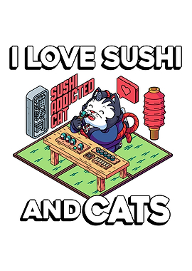I Love Sushi And Cats
