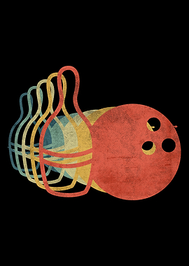 Bowling Ball Pin Retro