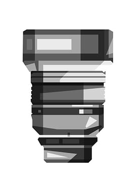 grayscale Camera Lens Art