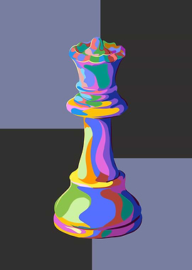 Chess piece in pop art