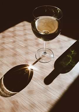 Evening white wine sundown