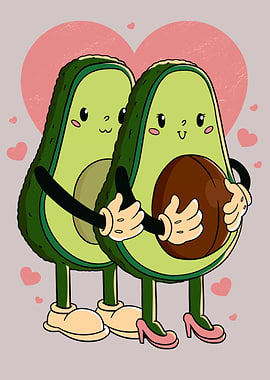 Funny Avocado love couple