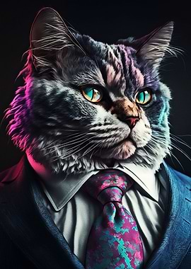 cat business man
