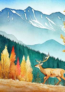 Autumnal Watercolor Nature