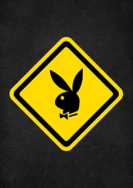 play boy road sign badges