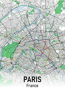 Paris City Map Subway