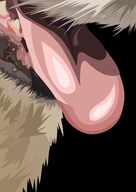Pet dog tongue out in vect