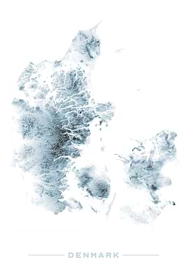 Denmark blue relief map