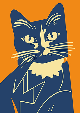 Retro Cat Illustration