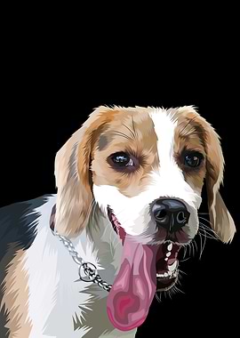 Beagle dog tongue out vect