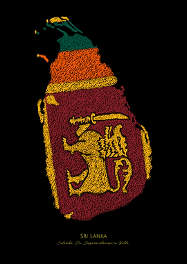 Sri Lanka Flag Map World