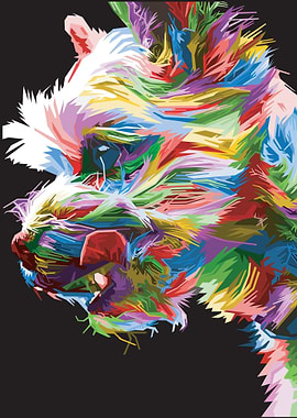 Colorful dog head