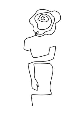 Continuous line Flower Art