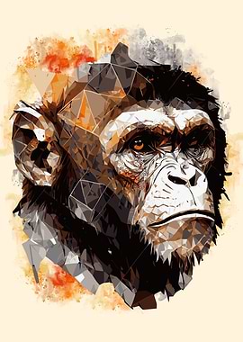 Abstract Monkey Portrait