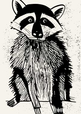 Trashy Raccoon Portrait