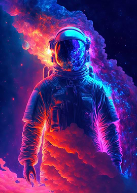 Astronaut Space Neon