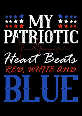 4th Of July Heart Beat Red